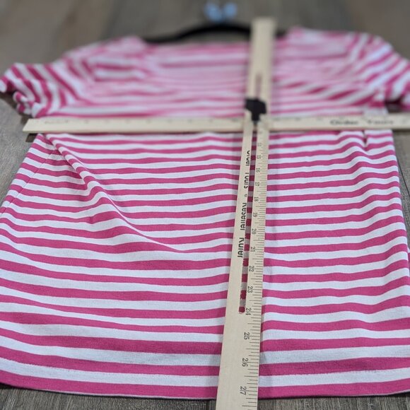 Ralph Lauren T Shirt Top LOT of 2 Womens XL Black Pink Striped V Neck Short Slv - Picture 7 of 9